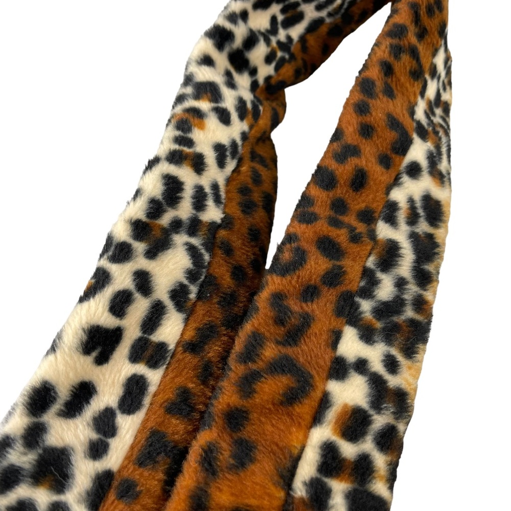 Handmade Cheetah Print Suspenders Alligator Clip 2x2 Faux Fur Halloween Costume - Picture 6 of 16